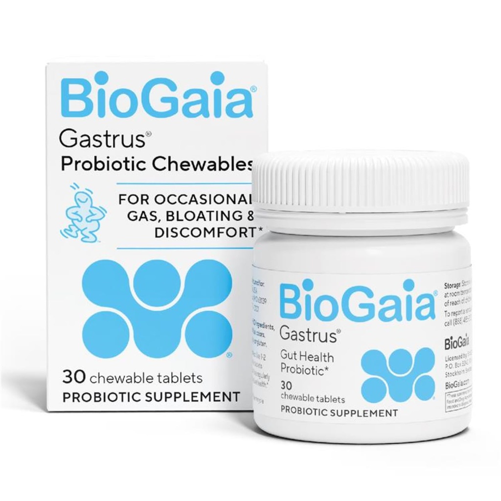 BioGaia Gastrus Gut Health Probiotická 124; Easy Abdominální discomfort, Gas & Bloating IR 124; Promotes Regularity & a Health Gut IR 124; Přispívá k vyvážený mikrobiom 124; Backed 30 Roky výzkumu