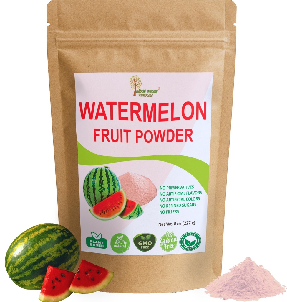 Indus Farms Superfoods Všechny přírodní meloun ovoce Powder, Instant Electrolytes, Předcvičení & Post- Workout Dodatek, Nápoje Enhancer, Marinades, Omáčky, Saláty, Face Masky, GMO-Free, 8 oz