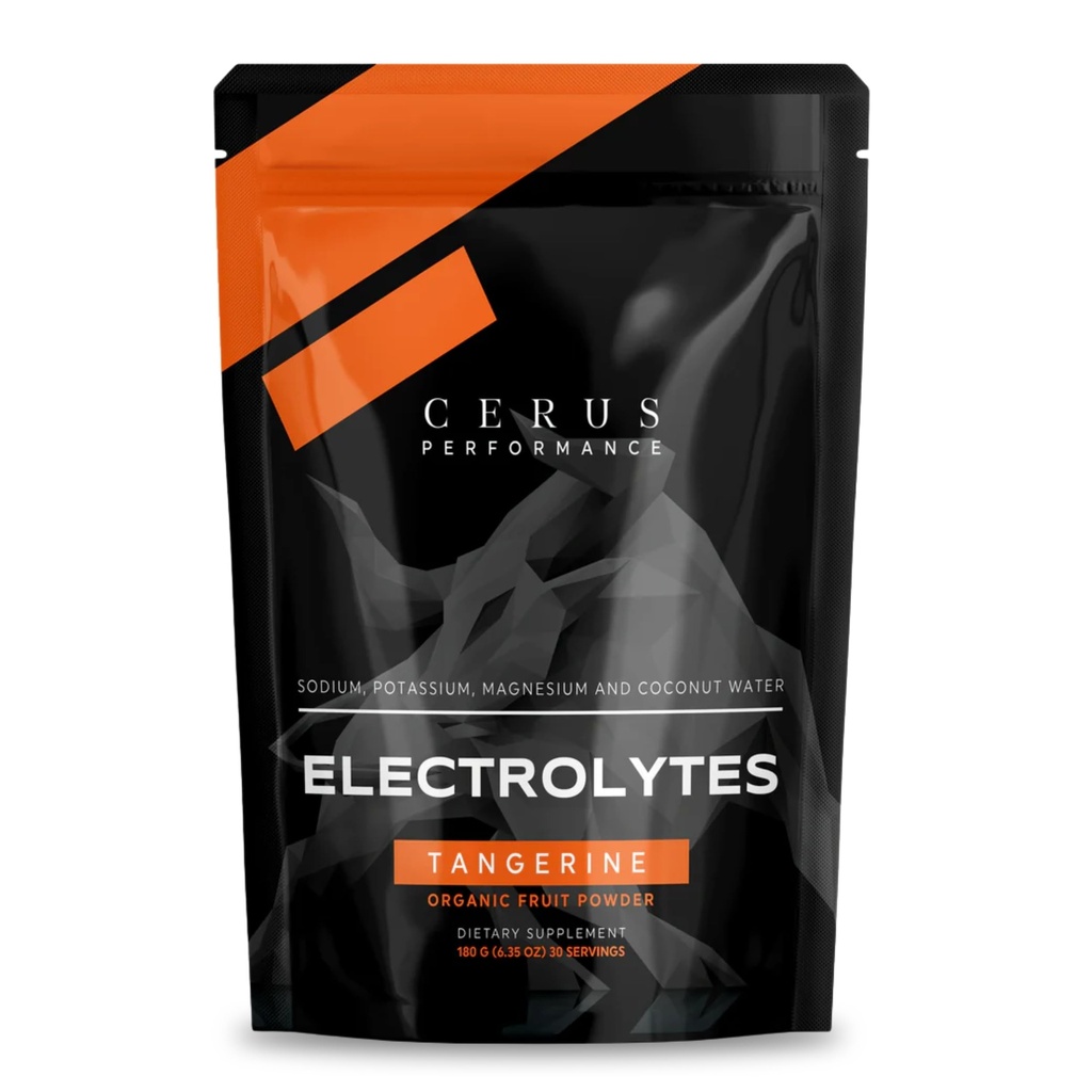 Cerus Performance Electrolyte Powder - Tangerine Flavor, 30 Servings, Nulový cukr, Kokosový vodní prášek & Real Fruit, Endurance & Recovery
