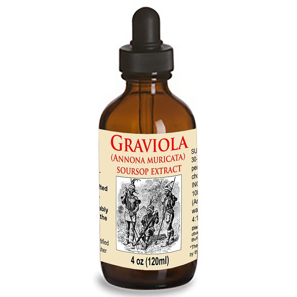 Organic Graviola Liquid Soursop Extract 4 oz Wildcrafted Tincture (Annona Muricata): Imunity System Booster (4oz)