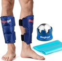 Shin Splint Relief: Hot & Cold Packs, Cryoball & Stretch Bands for Shin Spliins C124; Hot & Cold Therapy for Leg Pain Relief C124; by Magic Gel