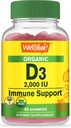 WellYeah Organic Vitamin D3 2000 IU (50 mcg) Gummies - Podporuje kost, svalovou sílu a imunitu - Non- GMO, gluten Free - USDA Organic - Přírodní příchutě - 60 Gummies