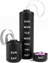 Betife Roztomilý Pořadatel pilulek, Roztomilý Týdenní Pill Box pro cestování, Roztomilý Denní Pill Pouzdro 7 Den, se 7 Velké Stackable Compartments, Pevné ABS Držák pilulek pro vitamin doplněk medicíny (Black)