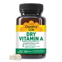 Country Life Vitamin A 10,000 IU - Imunitní podpora, Kožní a oční doplněk, Certified gluten- Free, Vegan, Halal, Kosher, 50% Beta- karoten & 50% Retinyl Palmitát, Easy Absorpce - 100 Tablet