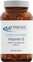 Komplex vitaminu E pro metabolickou údržbu (smíšené tokoferoly) 400 IU s D- Alpha D- Beta D- Gamma + D- Delpha Supplementary - Kardiovaskulární + antioxidační podpora (90 tobolek)