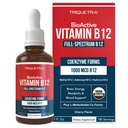 BioActive Vitamin B12 1000 mcg CLAS124; Obsahuje 3 BioActive Forms B12 Plus Metylfolátový kofaktor - methyl B12, Adenosyl B12 & Hydroxy B12 CLAS124; Sublingual Form, Cherry Flavor, Organic, Vegan (180 Servings)