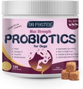 Probiotika pro psy - Psí probiotika pro stravitelné zdraví, prebiotika, trávicí enzymy pro psy s dýní, Omega33, Podpora Gut, imunitní, Průjem, 120 měkkých žvýkaček