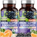 2 Pack N1N Premium 10 v 1 Doplněk imunitní podpory [10 Potenciální přísady] s Elderberry, Vitamin C, Zinek, Echinacea, Kurkumin, Česnek a Probiotika pro dospělé, 120 Veg Caps