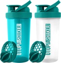 Utopia Home Protein Shaker Lahvička - (Balení 2) 28- Ounce Shaker Lahvičky pro proteinové směsi - Fitness Sports Classic Protein Mixer Shaker Lahvička (Teal & Clear / Teal)