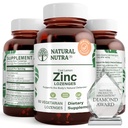 Přírodní Nutra zink Lozengy s vitaminem C, Lemon Flavor, Podpora imunitní, nervový systém & síla kostí, opevněné bioflavonoidy a Bee Propolis, Sublingual Zink Gluconate, 60 Vegetarian
