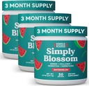 Jednoduše Blossom Nutrition Daily Green & Superfood Powder + Collagen + Probiotika pro ženské stravitelné zdraví a nadýmání úlevy. Nápověda Your Health Bloom - 3 Měsíční zásoba - Meloun