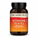 Dr. Mercola Vitamíny D3 & K2 Dietní dodatek, 90 Služební (90 Kapsle), Podporuje srdeční zdraví, imunitní podpora, Non GMO, Soy Free, gluten Free