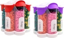 Extra Velký Pořadatel pilulek Denní, Týdenní, Měsíční dodatek Lahvička, Cute Blossom Pill Dipenser se 7 XL Compartments (2 Pack Combo) (Purple and Red)