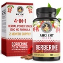 Starověké Bliss Berberine HCL 1200mg s Ceylon Cinnamon, Hořký Melon, a zelený čaj Extract - 120 Kapsle