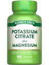 Nature 's Truth Draslík Magnesium Citrát Kapsle 124; 90 Hrabě 124; Vegan, Non-GMO & gluten zdarma dodatek