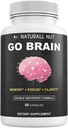 Go Brain Double Nootropní Formule, Mozek doplňky pro paměti a Focus Vitamíny, Ginkgo Biloba, Dmae dodatek, Bacopa Monnieri dodatek, Paměťové vitamíny Mozek pro ženy a muže