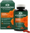 eyetamins Vision Support - 60 Kapsle 'Ophthalmologist- applicated - 2X Lutein and Zeaxanthin of Leading Brands - Plant- based, Natural - Vegan and Non- GMO Formule (60 Počet)