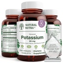 Natural Nutra Elemental Draslík Gluconate 99 mg Dietní dodatek - Promotes Energy, Pomáhá zvýšit nervový systém, Promotes Heart Health, Mineral Regulation, Svalová funkce - 250 Veganské tablety