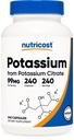 Nutricost Draslík Citrát 99mg, 240 Kapsle - Gluten Free, Non- GMO