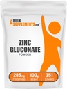 BulkSupplements.com Zinek Gluconate Powder - Zinek 40mg, Minerální dodatek pro imunitní podporu - Gluten Free, 285mg na Serving, 100g (3,5 oz) (Balení po 1)