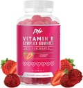Avilana vitamin B Complex Just for Women Vegan Gummies with Vitamin B12, B7 (Biotin), B6, B3 (Niacin), B5, B6, B8, B9 (Folát) s, Energie a zdravý imunitní systém (1 balení)