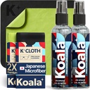 Koala Oční sklo Lens Čistič Spray Kit 124; (2x) Skleněná čisticí láhev + (2x) Mikrovlákna Cloth 124; Alkohol zdarma Oční brýle, plátna, a Čisticí sada fotoaparátu 124; Vyrobeno v USA (4 Kousky Set)