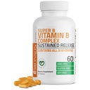 Bronson Super B vitamin B komplex setrvalé pomalé uvolňování (vitamin B1, B2, B3, B6, B9 - kyselina listová, B12) Obsahuje všechny B vitaminy 60 tablet