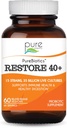 PURE ESSENCE LABS PureBiotics Restore 40 + Probiotický dodatek - Podporuje imunitní a stravitelné zdraví - Dairy & Gluten Free - 15 Strain (35 miliard PTO) Dospělí přírodní probiotika (60 kaps)