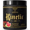 Ambrosia Kinetic Organic Preworking, Houba Enhanced Natural Pre Workout Dodatek, Nootropní Superfood Powder for Energy (Meloun Candy)
