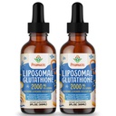 2000MG Lipozomální Glutathione Liquid, 98% Absorpce, Aktivní forma L-Glutathione dodatek, Vegan Friendly, Výkonný antioxidační komplex pro imunitní systém, Stárnutí obrany, Detox, 4 FL.OZ