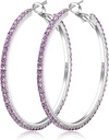 925 Sterling Silver Náušnice Velký Rhinestone Hoop Náušnice Big Cubic Zirconia Hoop Náušnice Thin Rhinestones Kulaté Náušnice pro ženy 20 / 30 / 40 / 50 / 60 / 70mm Třpytivé obruče s krystaly pro ženy