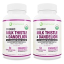 Max Absorpce USDA Organic Milk Thistle Potent 5: 1 Koncentrovaný extrakt (2000mg síla) & Organic Dandelion Root Current124; Silymarin Antioxidant Flavonoid Current124; Dodatek k podpoře jater (60 Počet (balení po 2))
