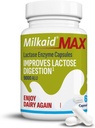 Mléčné kapsle Max Intolerance laktózy Relief s enzymem laktázy, Dietní dodatek k pomoci zabránit plynu, nadýmání a průjem Vzhledem k citlivosti laktózy 124; 9000 ALU (60 kapslí, bez příchutí)