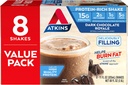 Atkins gluten Free Protein- Rich Shake, Dark Chocolate Royale, Keto- Friendly, 8 Počet (balení po 1)