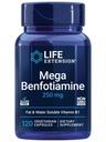 Life Extension Mega Benfotiamin, 250 mg, a Fat- Soluble Form of thiamin, Zdravý metabolismus, Ultra- bioavailable Vitamin B1, vysoká potence, gluten- Free, Non- GMO, Vegetariánské, 120 Kapsle