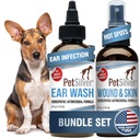 PetSilver - zranění a kůže sprej (4 fl oz) a Uar Wash (8 fl oz) s patentovanou chelatované stříbro - Wound Care, Hot Spot, & Itch Relief sprej - Uar Cleaner & Treatment for Cats and Dogs - Made in USA