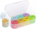 NatureTouch Weekly Pill Organizátor, BPA Free Medicine Organizátor Rainbow 7 Day Pill Box, Denní přenosný Pill Conatainer pro pilulky / vitamín / rybí olej / doplňky [Lastest Version]