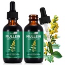Mullein Leaf Extract pro plíce, Mullein kapky pro plíce, podpůrná plíce, Respirační funkce pro zdravé dýchání, zlepšení plicní funkce, přírodní a bezpečný doplněk (2 PC)