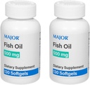 MAJOR Fish Oil 500mg Softgels - Omega33 Rybí olej Dodatek - Dietní dodatek - 130 Počet (2 balení)