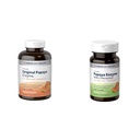 American Health Papaya Stravovací enzym Žvýkací Tablety Bundle - Původní 600 Počet a s Chlorofyl 100 Počet