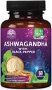 Ashwagandha doplňky 2100mg - Extra síla Ashwagandha prášek & kořenový extrakt s černým pepřem pro Max Absorpce, bylinné antioxidační doplňky pro ženy a muže, Vegan, Non- GMO - 60 Kapsle
