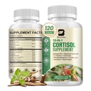 Cortisol doplňky pro ženy Muži, 10- in-1 Cortisol Detox s Ashwagandha, Magnesium, L- Theanine, Balanced Cortisol úrovně, Night & Calm Podpora, 120 Vegan Kapsle