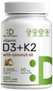 DEAL SUPPLAMENT Vitamin D3 2 000 IU + K2 MK7 50mcg Softgels Př