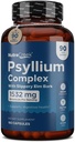 Psylium Complex CLAS124; 11- Ingredience Psylium Husk Kapsle s Psyllium Powder, Slippery Elm & Ginger na čištění a podporu trávicí systém Zdraví CLAS124; 180 Kapsle