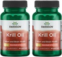 Swanson EFAs- Krill Oil - Maximální pevnost - 1 g, 30 Softgels (2 balení)