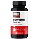 FORCE FACTOR Benfotiamin Plus Thiamin dodatek, rozpustný vitamin B1 pro vysokou absorpci, Non- GMO, Vegan, 90 Rostlinné kapsle