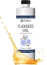 Zatural Flaxseed Oil přirozeně pěstovaný 100% čistý Flax Seeds Cold Pressed Vegan Omega Fatty Acids 16oz