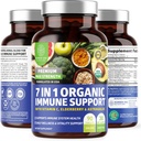 N1N Premium 7 v 1 doplněk imunitní podpory [100% USDA Organic] Denní imunitní boost s vitamínem C, Elderberry, Moringa Leaf, Oregano a Česnek pro imunitu a zánětlivou odpověď, 90 Tablety