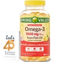 Jarní údolí Omega-3 Fish Oil Soft Gels, 1000 mg, 180 Počet, Dietní dodatek, Omega-3 mastné kyseliny Bundle s Lual 45 Diabetes Decoded