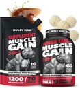 Bully Max 3-in-1 Liquid Dog Muscle Builder and Power Tabs (60 karet) Bundle - High Protein Doplněk & Žvýkací Multivitaminy pro růst svalů, Energie & Recovery ve všech Breeds, Štěňata & Dospělí psi